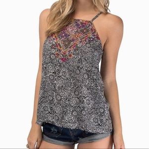 Urban Outfitters black White Mosaic Pattern top